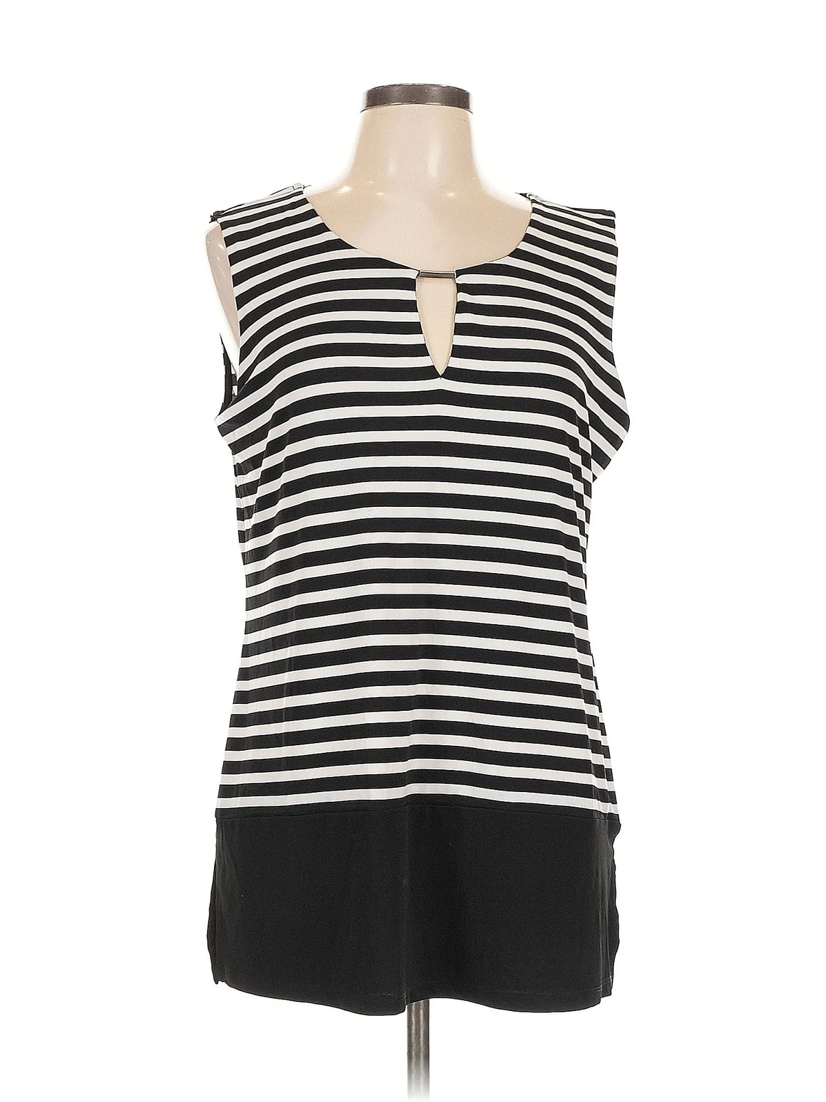 Calvin Klein Women Black Sleeveless Top L