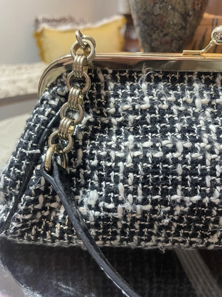 Liz Claiborne White Black Plaid, Classy Vintage Y2K Chanel Vibes Clueless NWT - Image 4 of 4