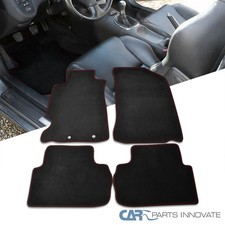 Fits 02-06 Acura Rsx Dc5 4pc Red Trim Black Nylon Front Rear Floor Mats Carpet