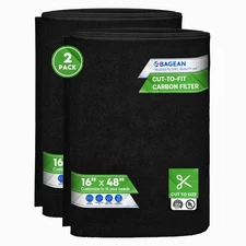 Activated Carbon Filter Sheet 16 x 48 - 2-Pack for Air Purifiers