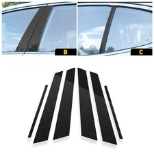 6pcs Carbon Fiber Car Door Window Pillar Post Cover Trim For 2006-11 Honda Civic