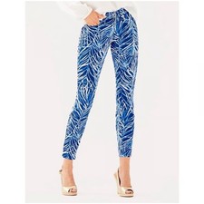 Lilly Pulitzer South Ocean Skinny Crop Blue Pants Size 6