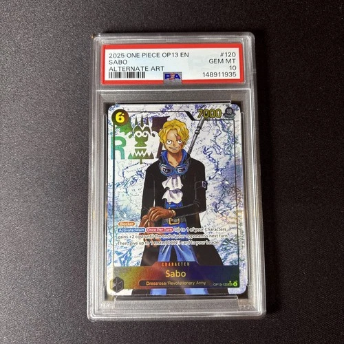 One Piece Sabo (120) (Parallel) OP13-120 Carrying On His Will Foil Gem PSA 10
