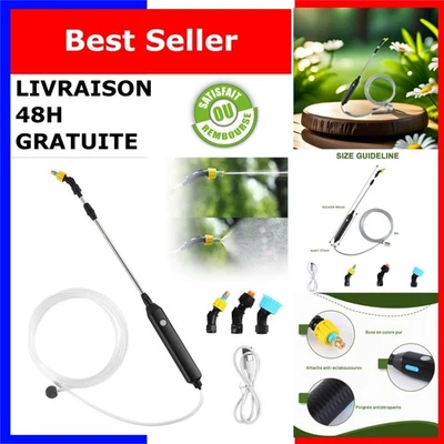 Pulvérisateur Électrique de Jardin 62 cm avec Tuyau de 5 m et 3 Buses - Photo 1/4