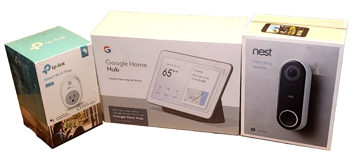Paquete Google Smart Home - Nest Hub 2da Generación, Timbre Nest Hello y TP‐Link Smart