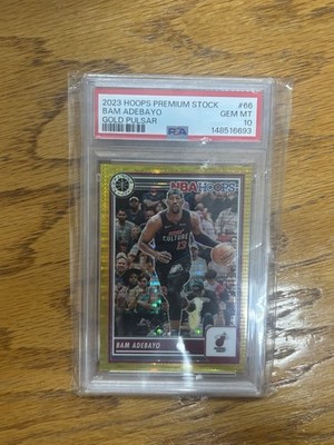2023 Bam Adebayo Hoops Premium Stock Gold Pulsar 10/10 PSA 10