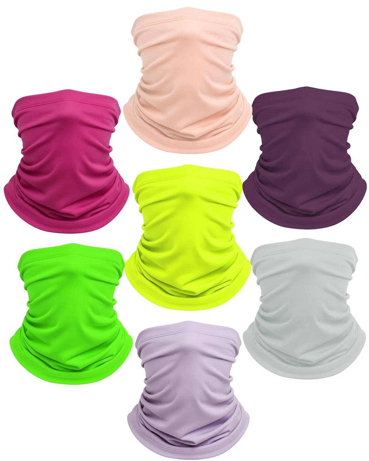 7 Pack Neck Gaiters for Women, Cooling UV Protection, Bandana Face Mask Scarf...