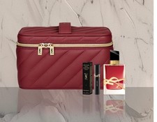 NIB YSL Yves Saint Laurent Premium Quilted Vanity Red Makeup Case with Mirror