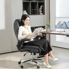 HOMCOM Office Chair, Computer Desk Chair with Flip-up Armrest, Dark Grey