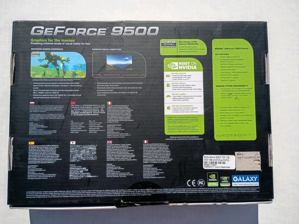 Galaxy NVIDIA GeForce 9500 GT 1GB DDR2 SDRAM PCI-E Opened Box - Image 2 of 4
