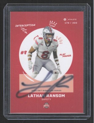 22024 ONIT Lathan Ransom S-15 179/300 Ohio State Buckeyes AUTO
