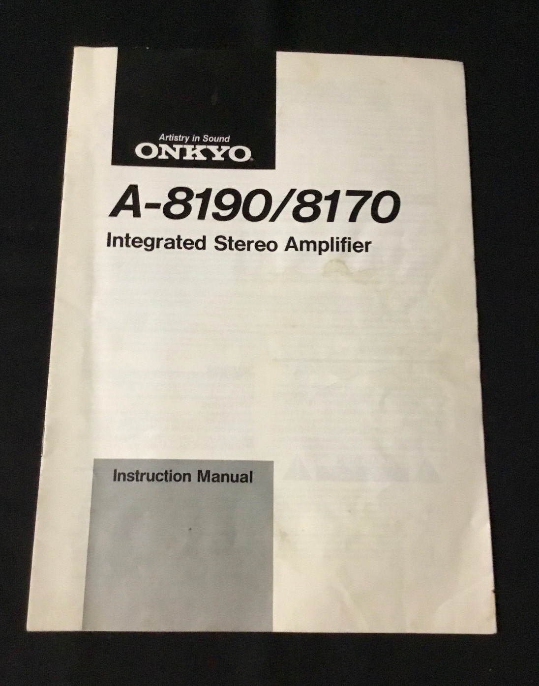 ONKYO A-8190/8170 Integrated Stereo Amplifier Original Instruction Manual