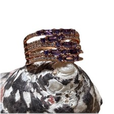 Stay In Your Lane Amethyst CZ February Birthstone Rose Gold Size 9