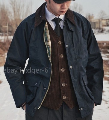 Mens Cotton Jacket Waterproof Mortocycle Jacket Casual Outerwear Coat Vintage