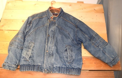 Vintage Woodsman ATA All Terrain Apparel Denim Bomber Jacket Quilted Lined XL 24