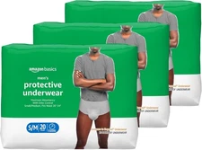 Amazon Basics Incontinence Underwear, Men, Maximum Absorbency, Small S, 60 Ct