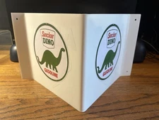 SINCLAIR DINO GASOLINE 8”x10” 2-WAY PROJECTING SIGN THICK PLASTIC REPURPOSED