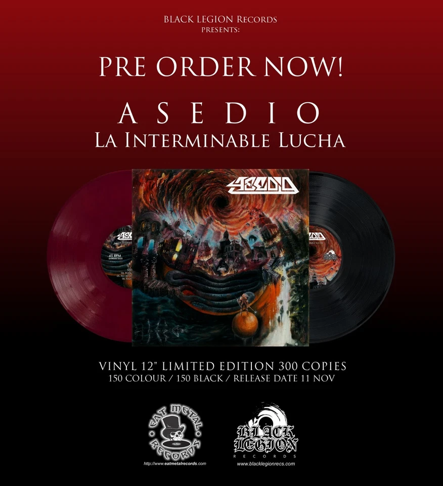 ASEDIO - La Interminable Lucha (LIM. 150 RED LP*CHILE HEAVY / SPEED METAL) - Bild 2 von 2