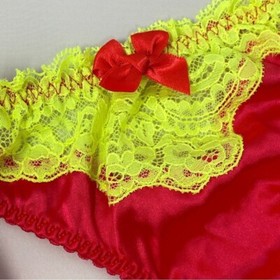 Agent Provocateur Novah Red Yellow Silk Brief AP3 UK 8-10 New WITHOUT Tags
