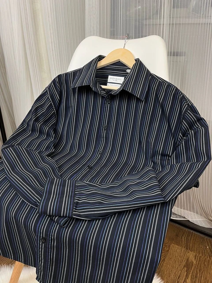 Camisa a rayas vintage Yves Saint Laurent talla XL Foto 2 de 4