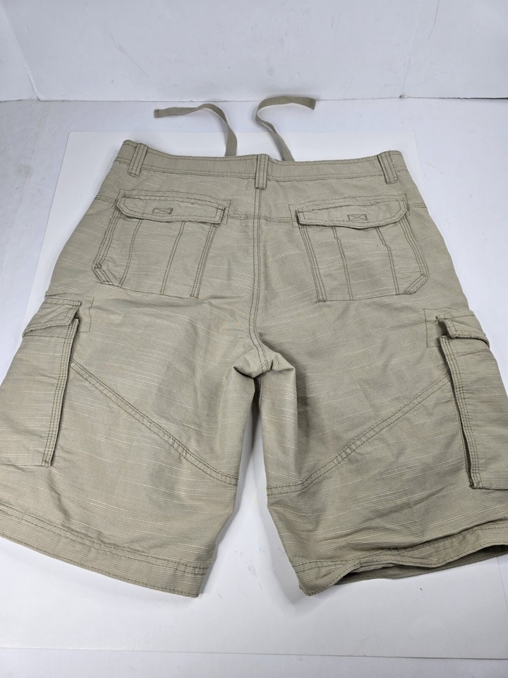 Mens Faded Glory Tan Brown Cargo Shorts Size 34 RN 52469 Summer Beach