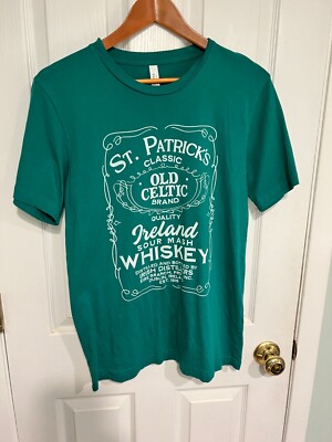 St. Patrick Classic Irish Whiskey Shirt- Green- Vintage Inspired- Medium
