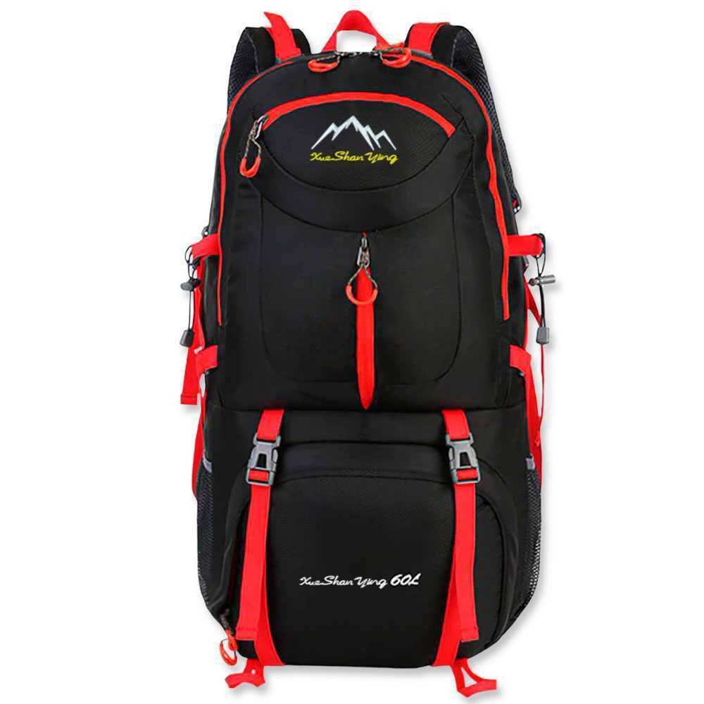 Mochila de Viaje Unisex Impermeable Multiples Bolsillos 60 Litros Negra GF80763