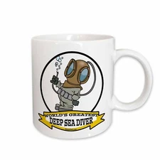 3dRose Funny Worlds Greatest Deep Sea Diver Cartoon Mug