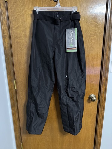 NWT Mens Frogg Toggs HD Toadz Belted Pants Waterproof Rain Black Sz M (33-36x30)