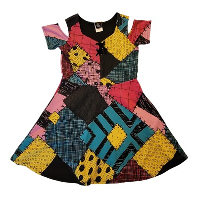 The Nightmare Before Christmas GIRLS Patchwork Dress SIZE Large 10-12 SALLY