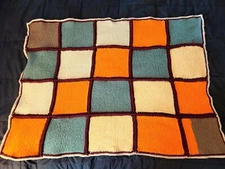 Handmade Crochet Baby Lap Blanket Gender Neutral 45" x 31" Baby Shower Gift