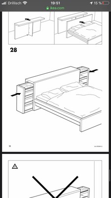 Malm Bettgestell Mit Kopfteil Und Ablage Ebay