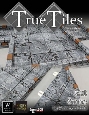 True Tiles - Cut Stone Starter Set 50 Tiles! - OpenLock - DND - Pathfinder - Dun