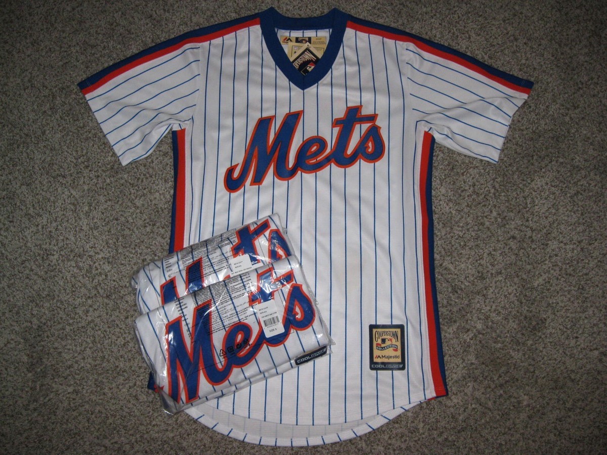 極美品Majestic MLB NY SUBWAY SERIES Jersey白 Majestic MLB New York Mets Pinstripe Button Up Jersey OG