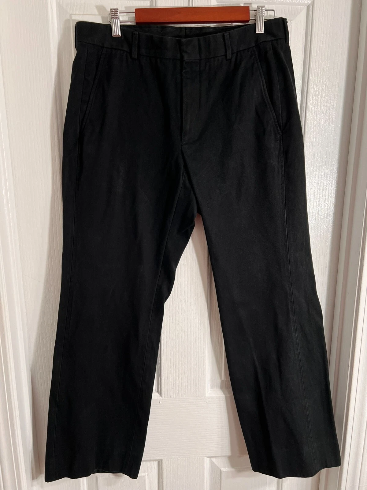 GUCCI Pantalon Long Pantalon Coton Boutonné Poches Fermeture Éclair Coupe Régulière Noir 34 B
