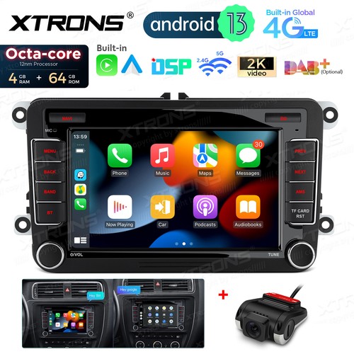 DVR+ 7" Android 13 Car Stereo CarPlay GPS Navi Radio For VW Golf Eos Passat Polo - Photo 1 sur 17