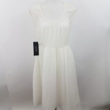 J Crew Dress 4 Catie Swiss Dot New White Fit Flare A-line New Silk Sheer Size 4