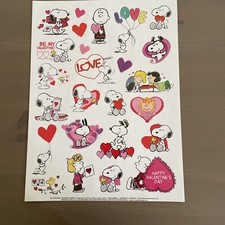 PEANUTS  VALENTINES DAY  STICKERS - 25 LARGE STICKERS - BUY MORE - SAVE