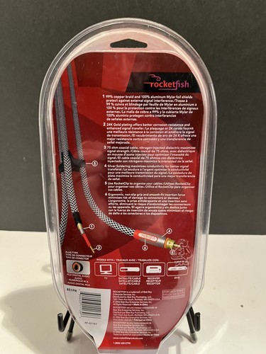 Rocketfish - 8' RF-G1142 Coaxial Cable - A/V Digital - HDTV, Cable, DVD, SAT - Picture 2 of 3