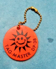 Vintage orange smiling sun Tag-Master keychain