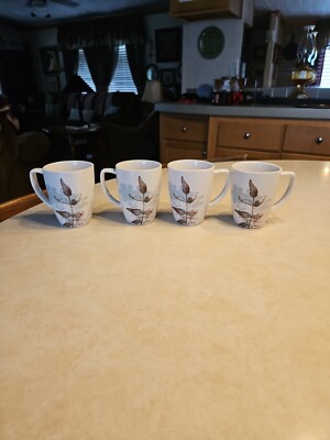 CORELLE  Coordinates by CORNING Set of 4 Twilight Grove Porcelain Coffee Mugs