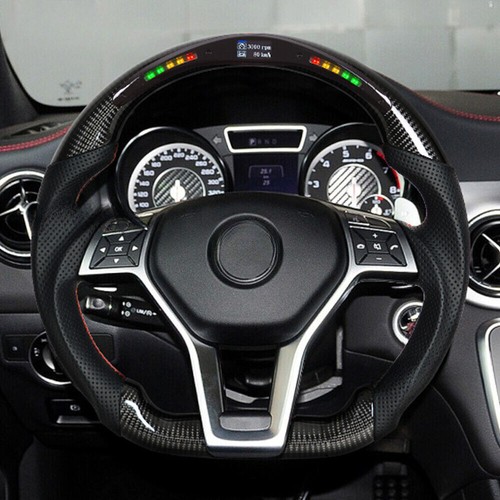 Carbon Fiber LED Steering Wheel For Mercedes-Benz CLA AMG Class A C E SLK SL 13+
