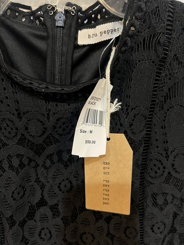 Blu Pepper Junior Dress Size M Medium Black Lace Formal Party NWT $59 - 第 8/8 張圖片