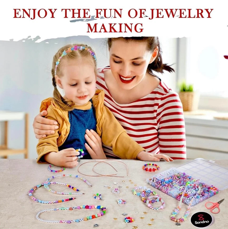 Bracelet Making Kit for Kids-650PCS Beads DIY Craft Set Jewellery Gift for Girls - Image 4 of 4