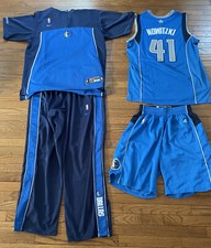 41 Authentic Dallas Mavericks warm up top bottoms up set Dirk Nowitzki XXL 2XL