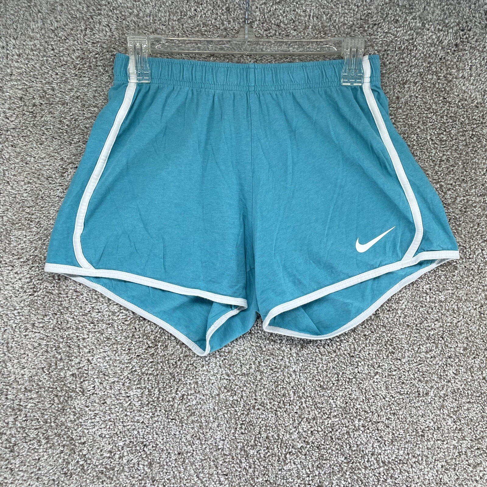 Nike Shorts Womens XL Blue 4 Inseam Drawstring Cotton Logo Running Stretch  | eBay