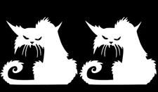 Grumpy / Angry Cat White Vinyl Decal Car Windows Laptop Tablet Notebook Tumbler