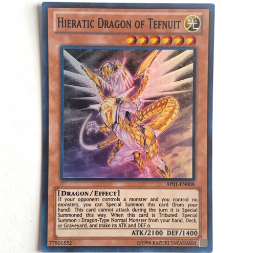 YUGIOH Hieratic Dragon of Tefnuit AP01-EN008 Astral Pack Super Rare Card LP - Foto 1 di 1