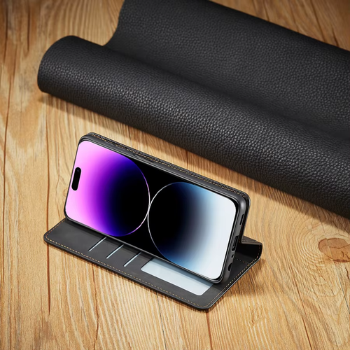 Case for iPhone Wallet 15 14 13 12 11 XS XR 8 7 SE Luxury Leather Magnetic Flip - Imagen 11 de 18