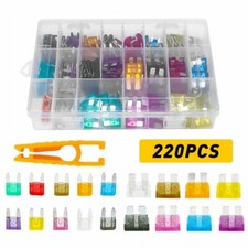 220Pc Car Blade Fuse Assortment Assorted Kit Blade Set Auto Truck Automotive EOA